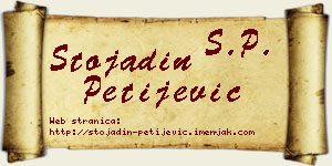 Stojadin Petijević vizit kartica